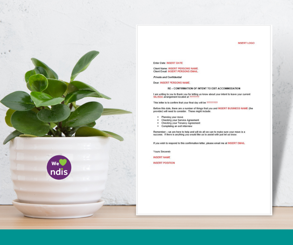 Exiting Accommodation Confirmation Letter