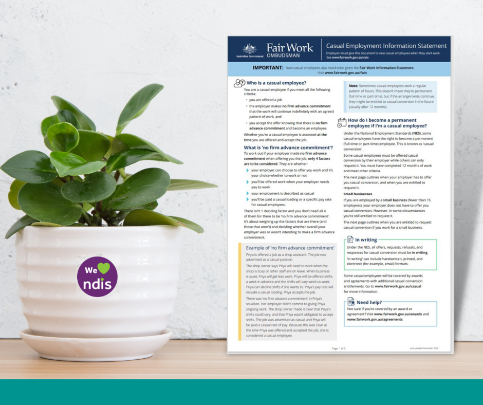 Fair Work  - Casual Employment Information Statement