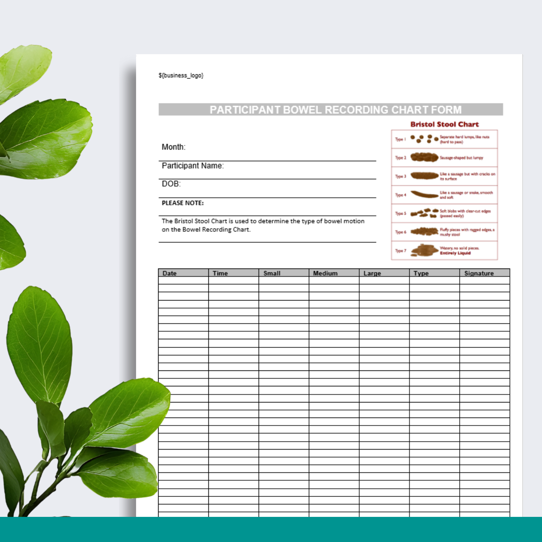 Participant Bowel Recording Chart Form