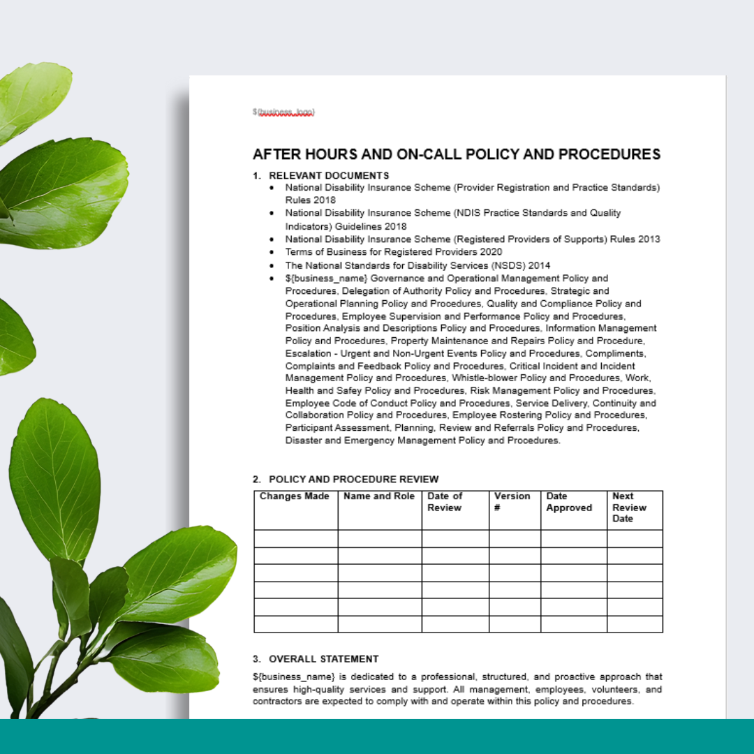 After Hours & On-call Policy & Procedures