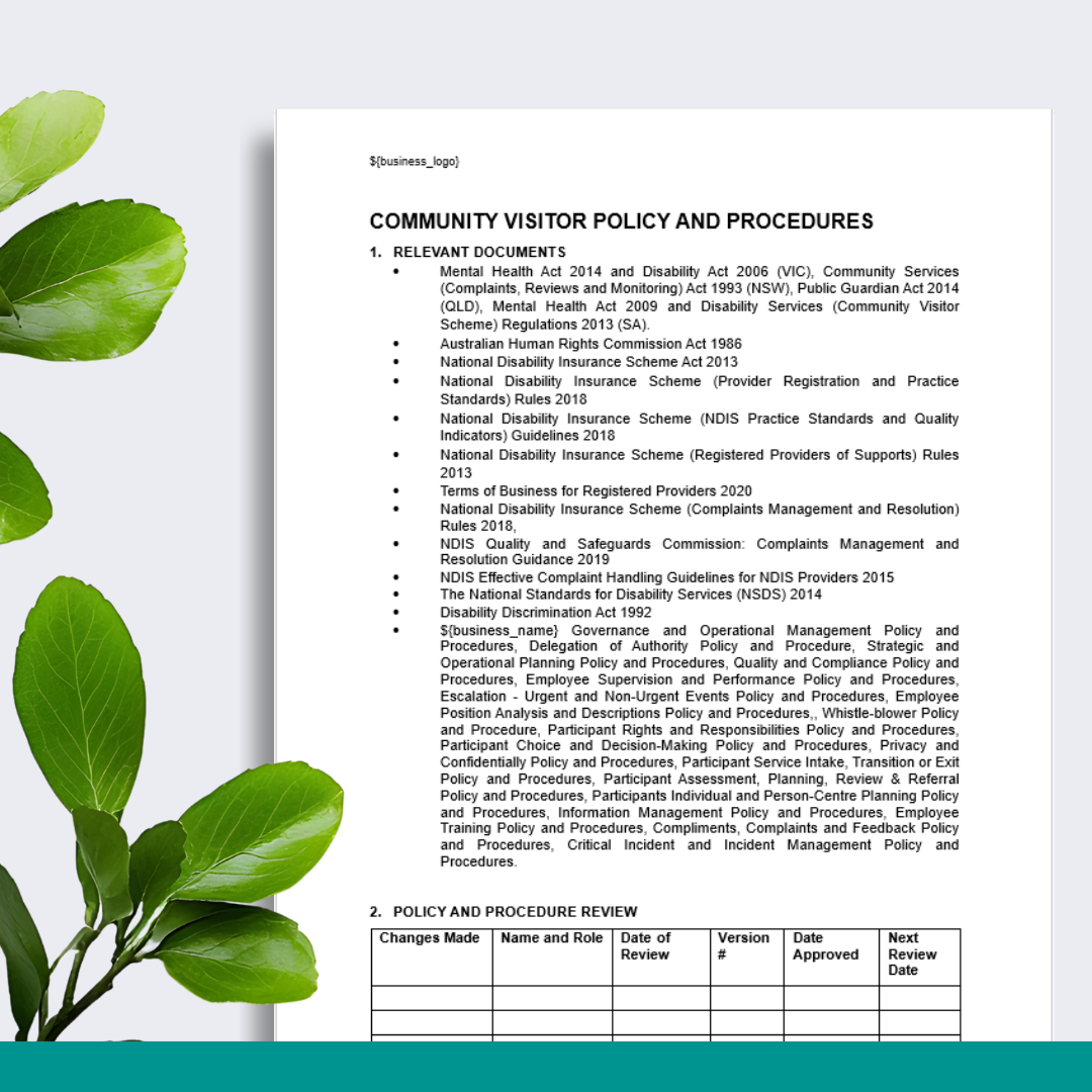 Community Visitor Policy & Procedures