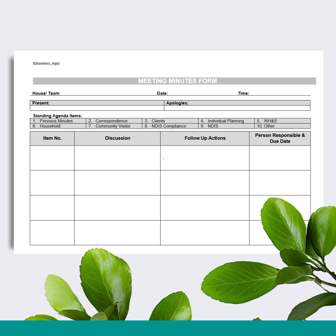 Meeting Minutes Form