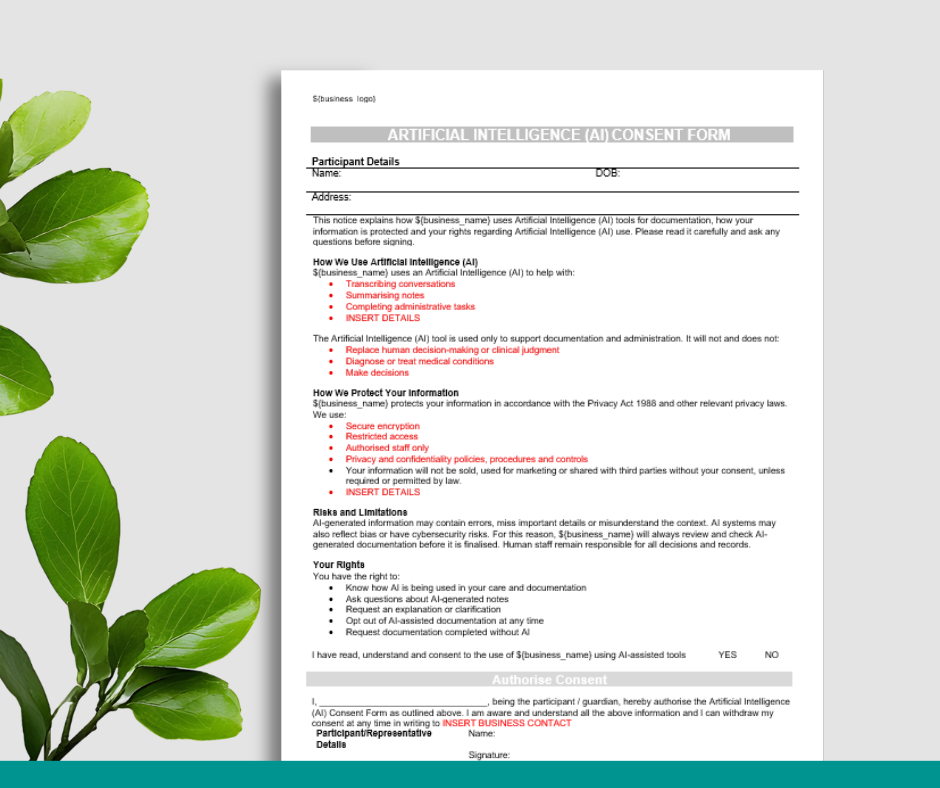 Artificial Intelligence (AI) Consent Form