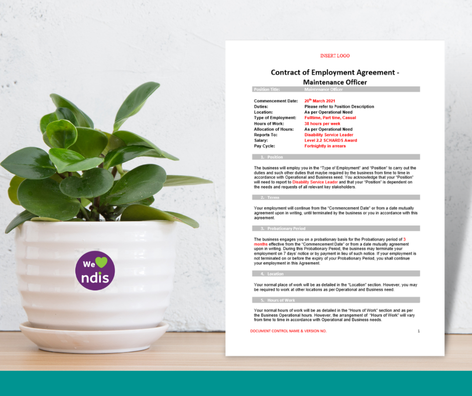 Position Contract - Maintenance Officer