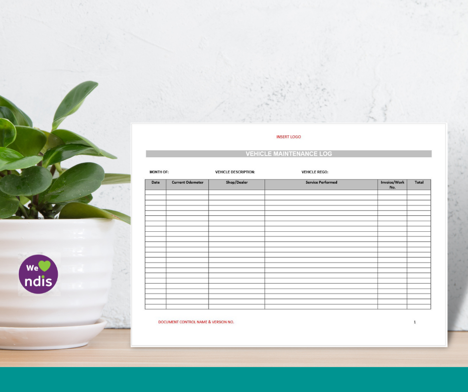 Vehicle Maintenance Log Form