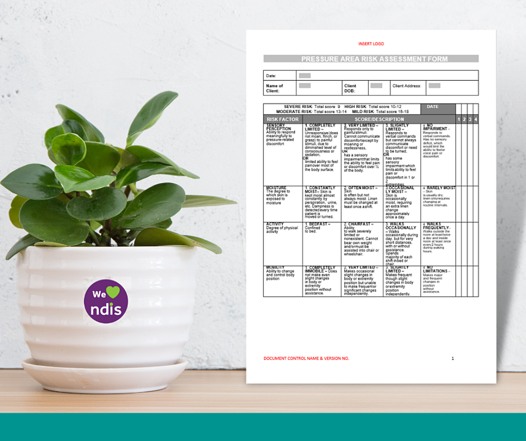 Pressure Area Risk Assessment Form