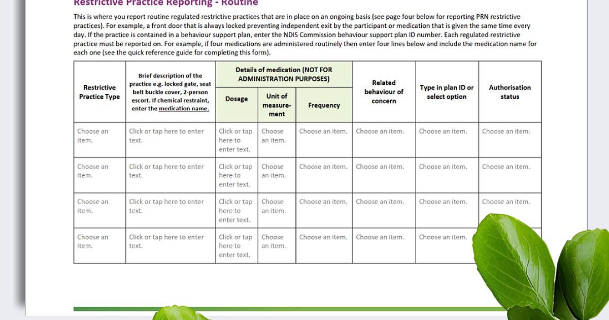 Restrictive Practice Monthly… | Disability Compliance Australia