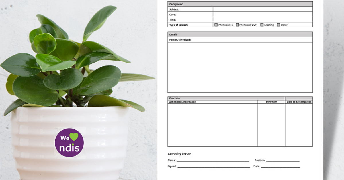 Employee file note form disability compliance australia