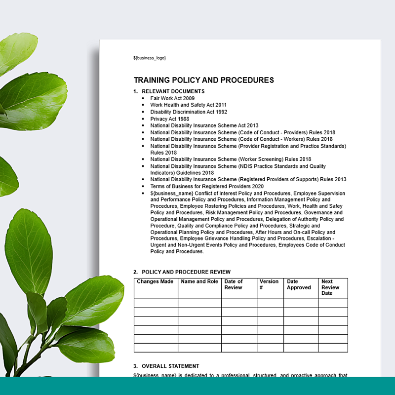 Training Policy & Procedures