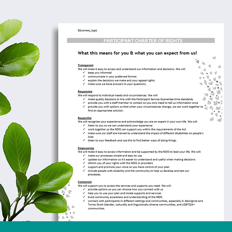 Participant Charter of Rights Form