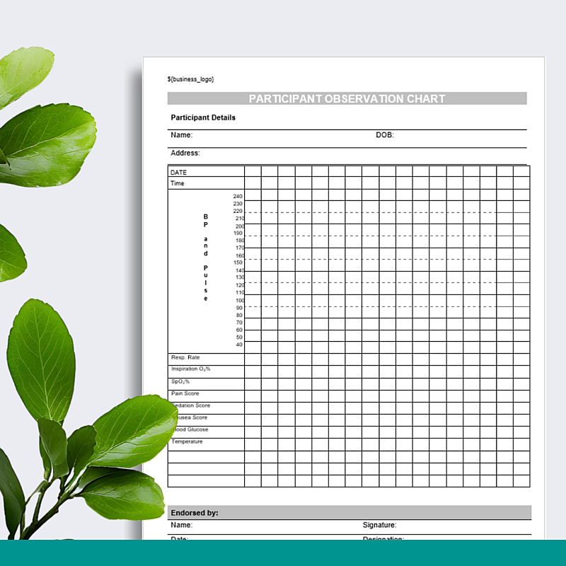 Participant Observation Chart