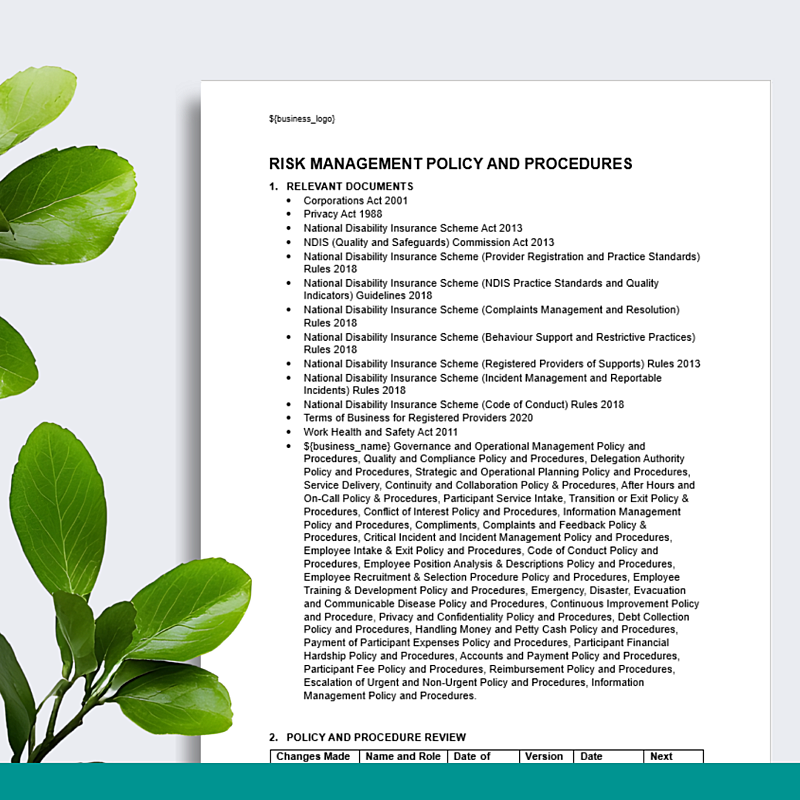 Risk Management Policy & Procedures