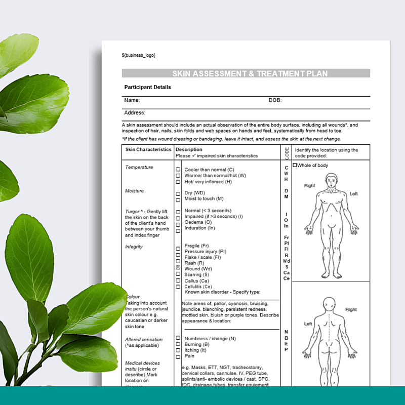 Skin Assessment & Treatment Plan