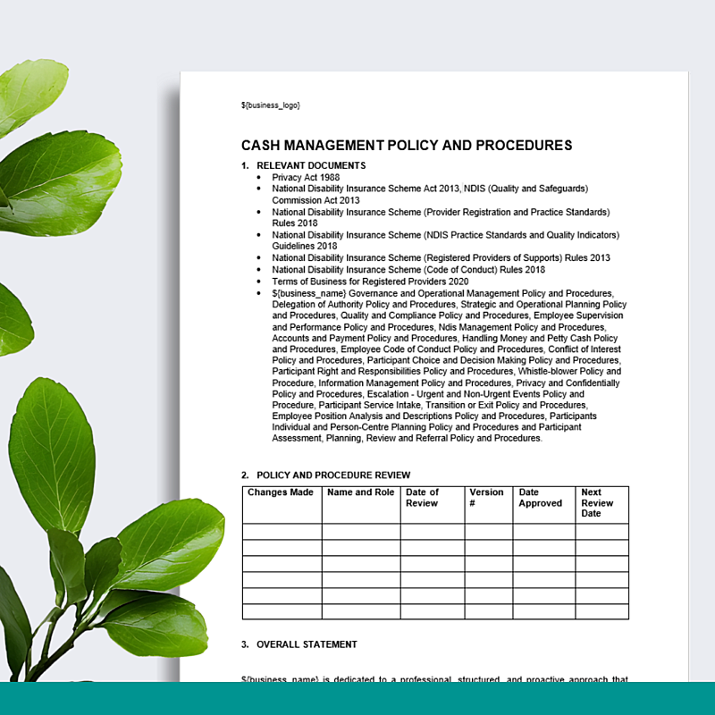 Cash Management Policy & Procedures