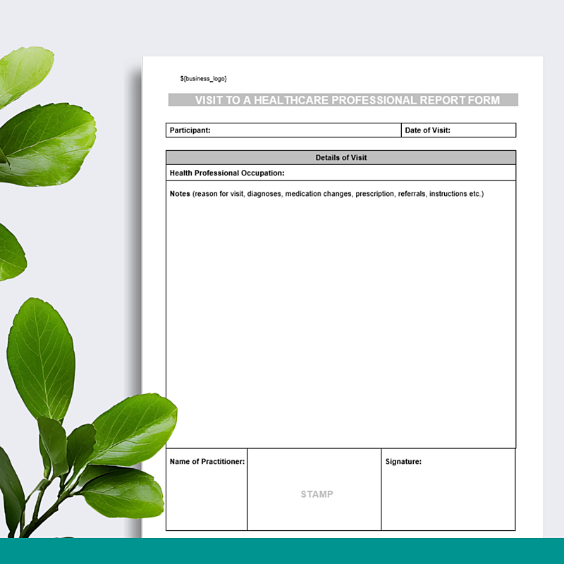 Visit to a Healthcare Professional Report Form