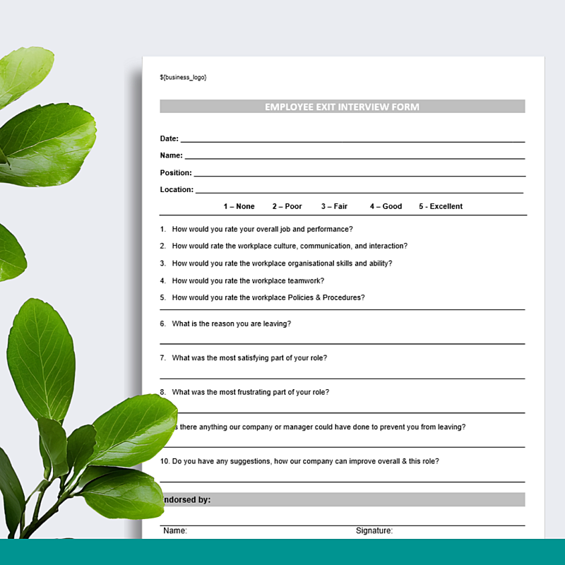 Employee Exit Interview Form