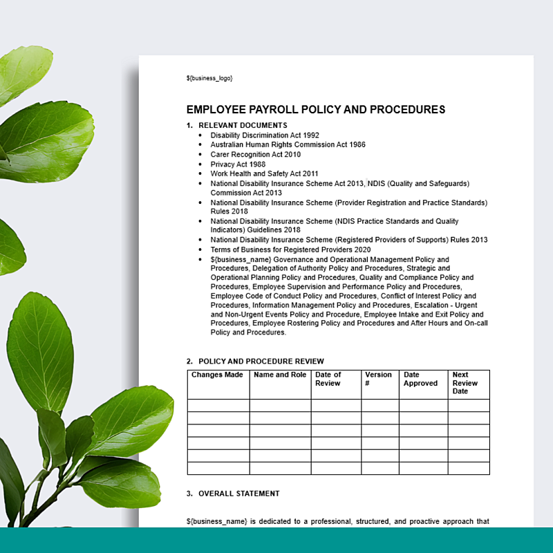 Payroll Policy & Procedures