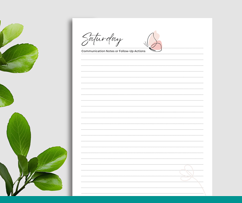NDIS Participant or Site Communication Book & Daily Diary - Jan to Jun 2027 (Butterfly)
