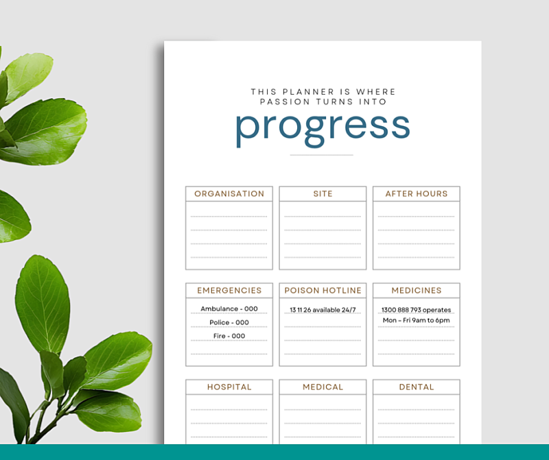NDIS Participant or Site Communication Book & Daily Diary - Jul to Dec 2027 (Circles)