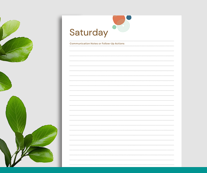 NDIS Participant or Site Communication Book & Daily Diary - Jul to Dec 2027 (Circles)