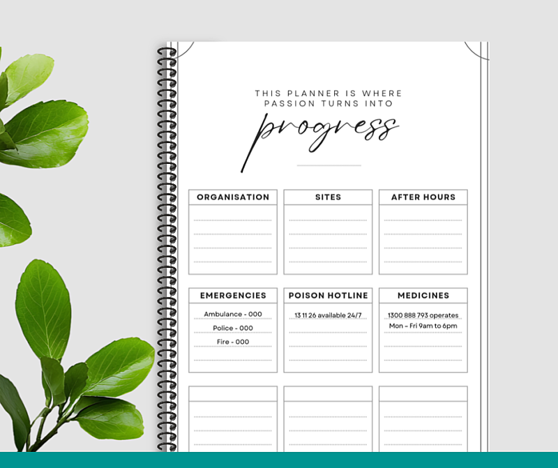 NDIS Compliance & Daily Planner - Jan to Dec 2027 - Solid