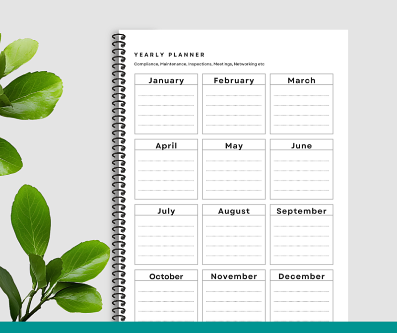 NDIS Compliance & Daily Planner - Jan to Dec 2027 - Dots