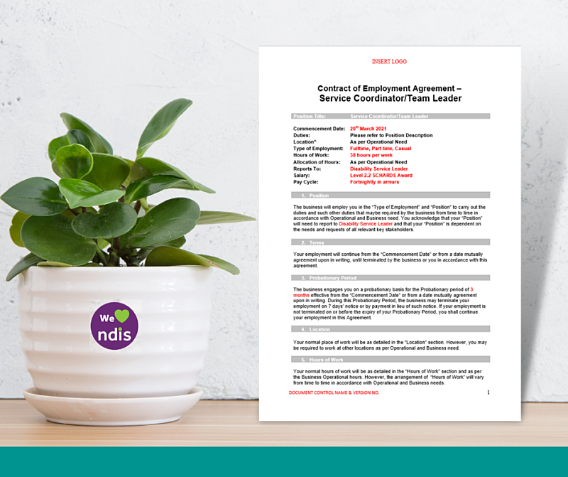 Position Contract - Team Leader/Service Coordinator