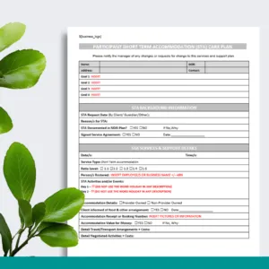 Participant STA Services & Support Care Plan