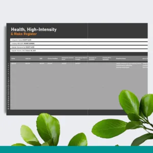 Health, High-Intensity & Risk Register
