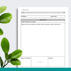 Visit to a Healthcare Professional Report Form
