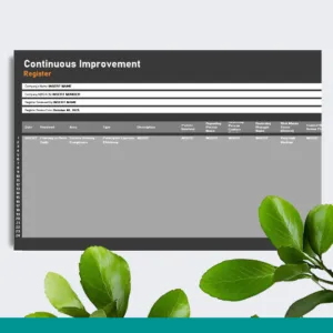 Continuous Improvement Register
