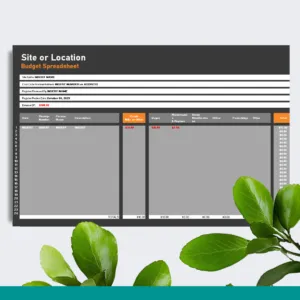 Site or Location Budget Spreadsheet