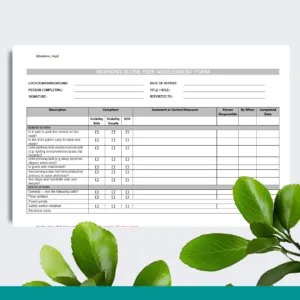 Working Alone Risk Assessment Form