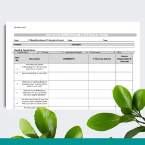 Employee Appraisal or Supervision Form