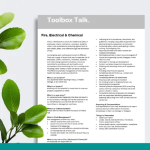Fire, Electrical & Chemical Toolbox Talk