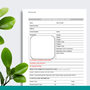 Participant Medication Chart Form  (COMPACT)