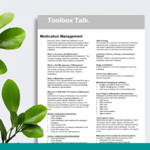 Medication Management Toolbox Talk