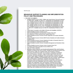 Behaviour Support Planning and Implementation Policy & Procedures