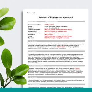 Position Contract - Support Coordination