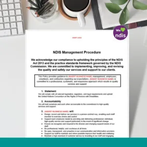 Ndis & Commission Management Procedure