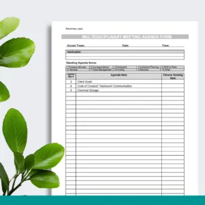 Multidisciplinary Meeting Agenda Form