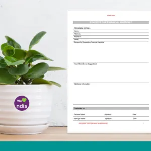 Request for Finanical Hardship Form