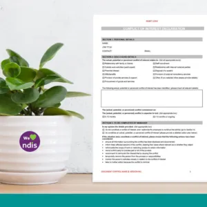 Conflict Of Interest Declaration Form