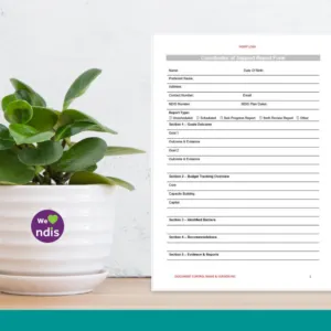 Coordinator of Support Report Form